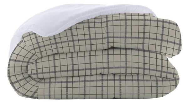 Kostkovaná přikrývka z mikrovlákna 200g/m2 béžová/hnědošedá 140x200 cm