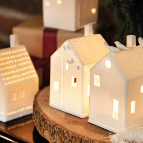 Porcelánový svícen Domek 13 cm