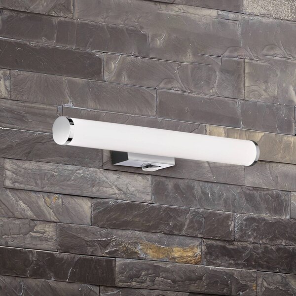 Trio Lighting Nástěnné svítidlo Mattimo LED, šířka 40 cm, chrom, vypínač, Chrom / stříbro, Koupelna, Plast, Moderní
