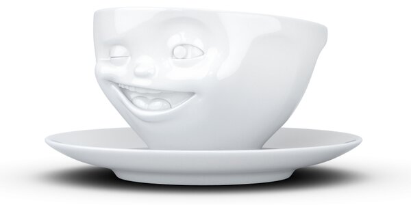 Šálek na kávu "Mrkající" v bílé barvě, 200 ml