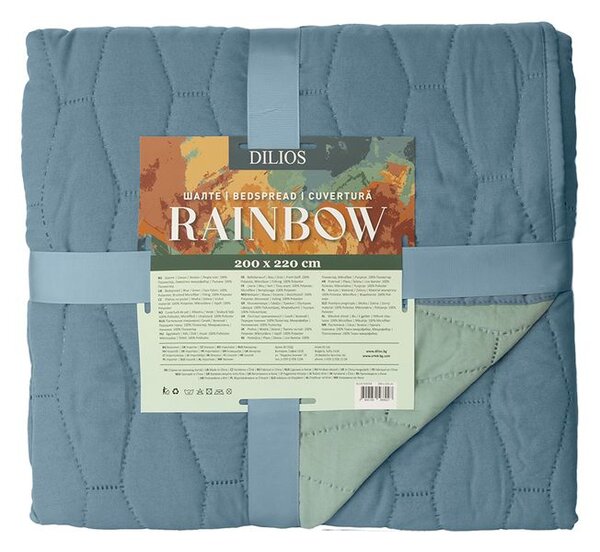 Přehoz na postel RAINBOW modrá jednolůžko