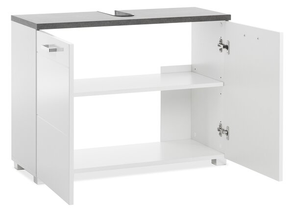 Skříňka pod umyvadlo 2 dveře PRAYA 74 bílá/beton