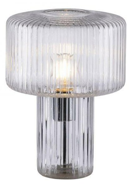 PAUL NEUHAUS stolní lampa transparentní, sklo tvaru houby, pr.25cm, vypínač