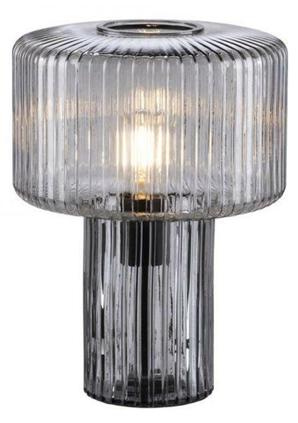 PAUL NEUHAUS stolní lampa, sklo, kouřová černá, designová, E27