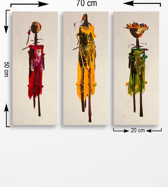 ASIR Obraz na MDF 3ks MÓDA DOMORODÝCH ŽEN 20 x 50 cm