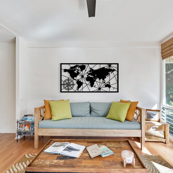 ASIR Nástěnná dekorace kov MAPA SVĚTA 120 x 60 cm
