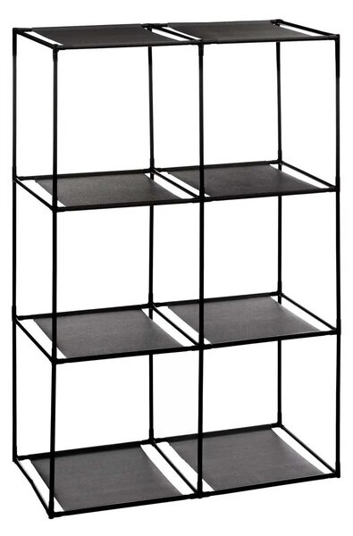 Regál s 6 textilními boxy, výš, 98 cm
