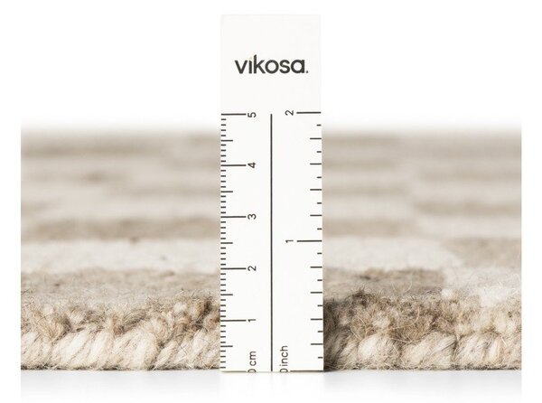 Krémový ručně tkaný vlněný koberec 120x180 cm Boho 1.0 Quadra – Vikosa