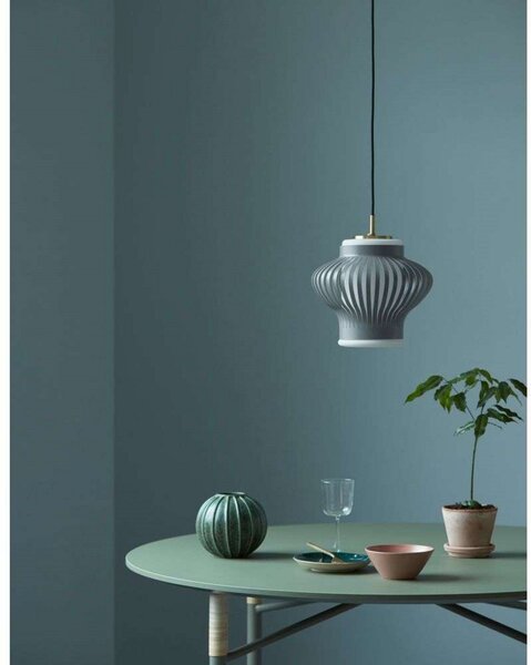 Závěsná svítidlo Warm Nordic, Opal Lamella, stmívatelné, Šedá, Jídelna, Kov, Vintage