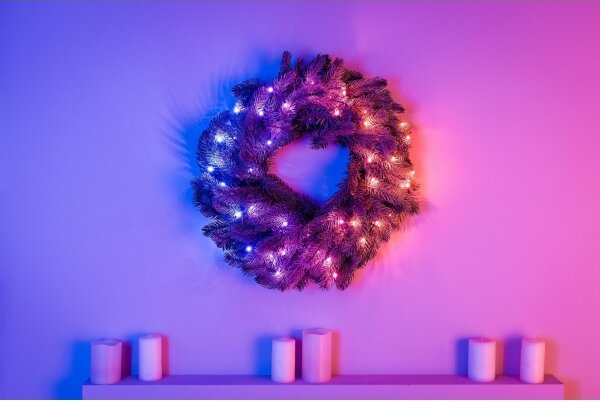 Twinkly GD20P4425P00 - LED RGB Stmívatelný vánoční věnec 50xLED pr. 60 cm Wi-Fi