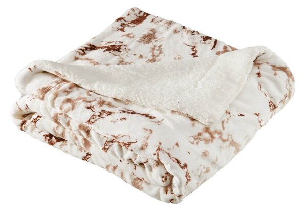 Kvalitex Mikrolyšová deka s beránkem Mramor hnědý Polyester, 150x200cm