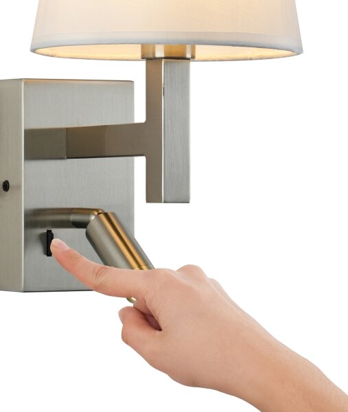 Brilagi - LED Nástěnná lampa DEYA 1xE14/40W/230V + LED/3W bílá/matný chrom