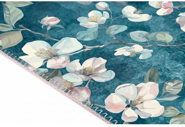Modrý pratelný koberec 50x80 cm Bloom – Vitaus