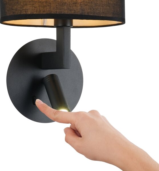 Brilagi - LED Nástěnná lampa DAYA 1xE14/40W/230V + LED/3W černá