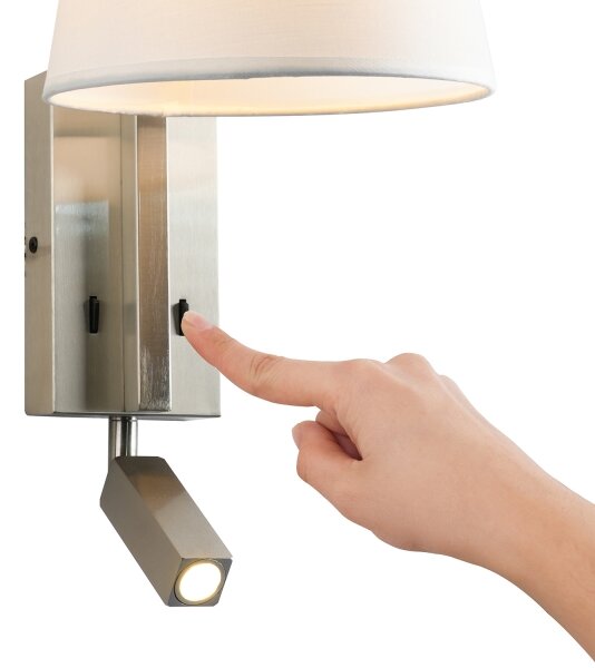 Brilagi - LED Nástěnná lampa RAYA 1xE14/40W/230V + LED/3W bílá/matný chrom