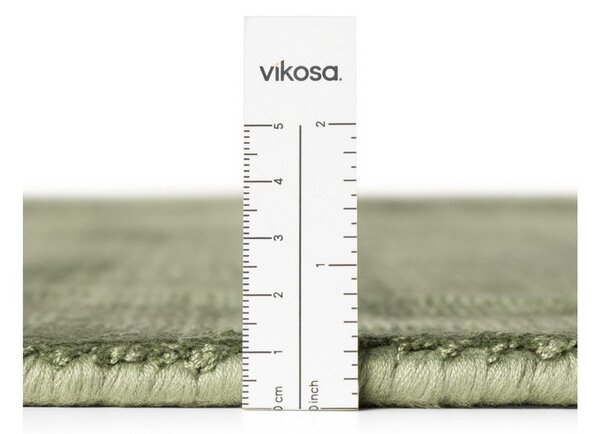 Zelený ručně tkaný kulatý koberec z viskózy ø 120 cm Noemi – Vikosa