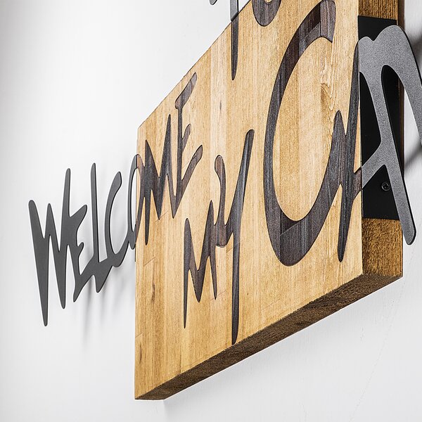 ASIR Nástěnná dekorace dřevo WELCOME TO MY CAVE 128 x 39 cm