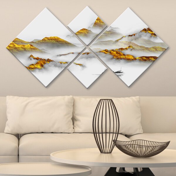 ASIR Obraz na MDF 4ks HORY 40 x 40 cm (2) 20 x 20 cm (2)