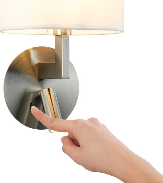 Brilagi - LED Nástěnná lampa DAYA 1xE14/40W/230V + LED/3W bílá/matný chrom