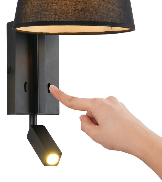 Brilagi - LED Nástěnná lampa RAYA 1xE14/40W/230V + LED/3W černá