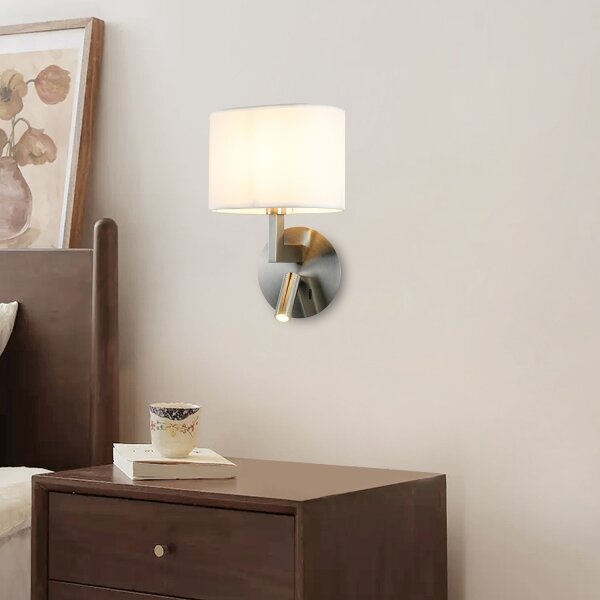 Brilagi - LED Nástěnná lampa DAYA 1xE14/40W/230V + LED/3W bílá/matný chrom