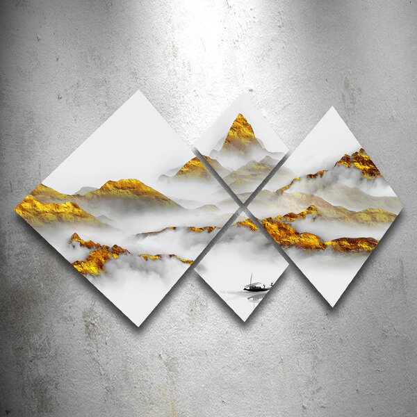 ASIR Obraz na MDF 4ks HORY 40 x 40 cm (2) 20 x 20 cm (2)