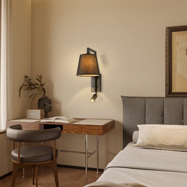 Brilagi - LED Nástěnná lampa RAYA 1xE14/40W/230V + LED/3W černá