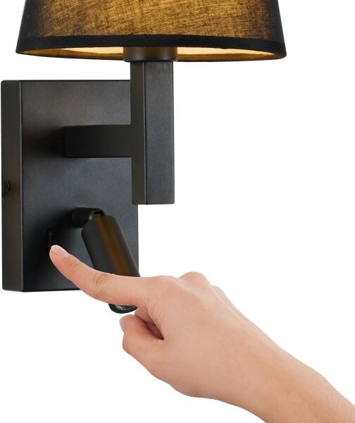 Brilagi - LED Nástěnná lampa DEYA 1xE14/40W/230V + LED/3W černá