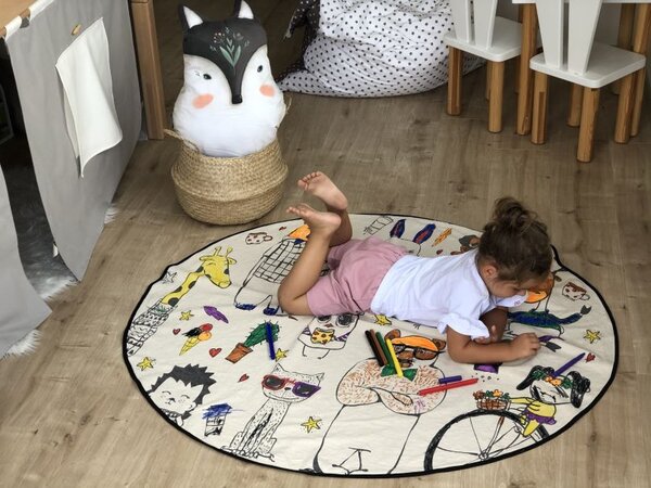 Kobercové omalovánky – Happy Friends Kruh Ø 130 cm