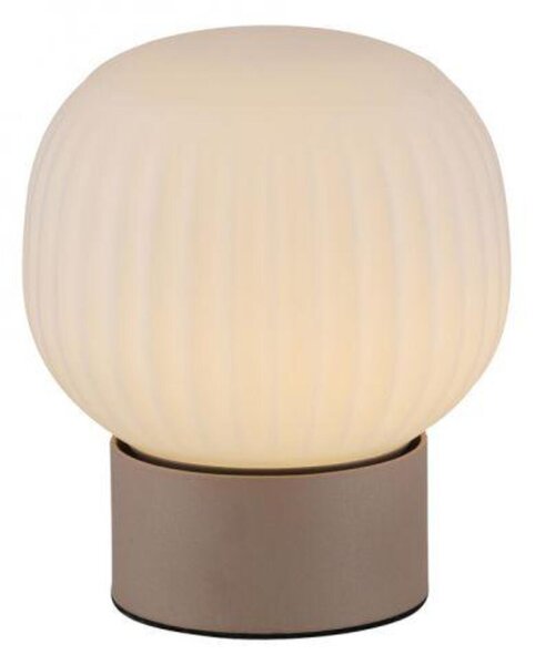 PAUL NEUHAUS JUST LIGHT LED stolní lampa NAMI, písková barva, dotykové ovládání, paměťová funkce, opálové sklo s rýhováním 3000K