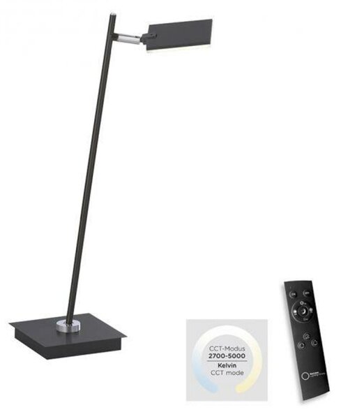 PAUL NEUHAUS PURE MIRA LED stolní lampa černá, stmívatelná, na psací stůl 2700-5000K