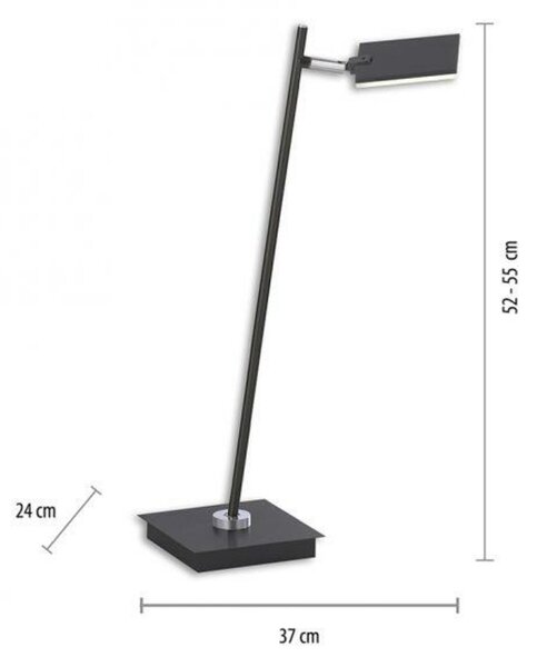 PAUL NEUHAUS PURE MIRA LED stolní lampa černá, stmívatelná, na psací stůl 2700-5000K