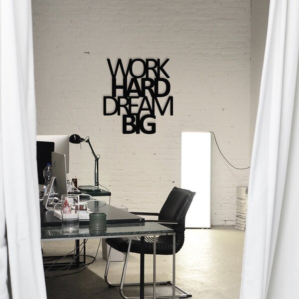 ASIR Nástěnná dekorace WORK HARD kov