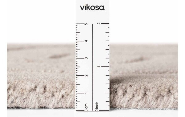 Světle šedý ručně tkaný vlněný kulatý koberec ø 120 cm Arcura – Vikosa