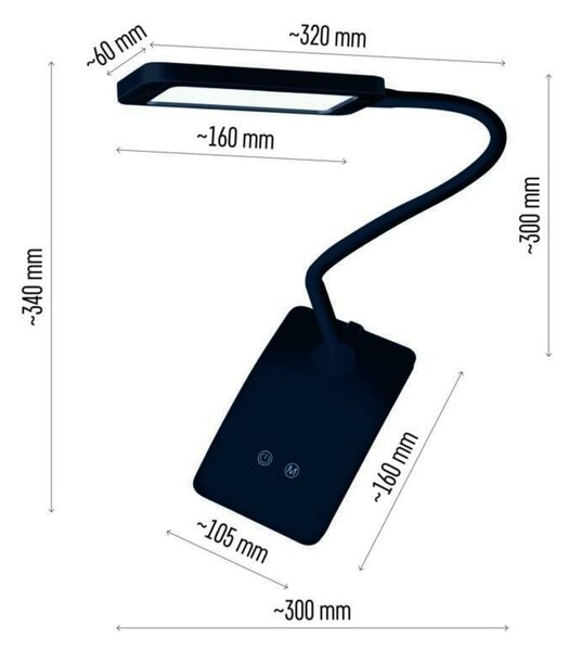 EMOS LED stolní lampa Eddy, černá 1538150200