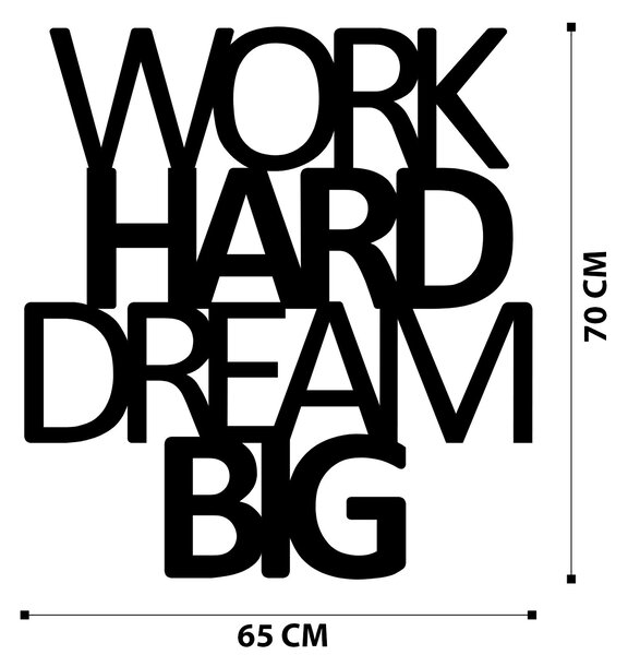 ASIR Nástěnná dekorace WORK HARD kov