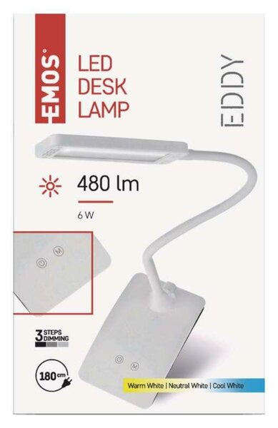 EMOS LED stolní lampa Eddy, bílá 1538150201