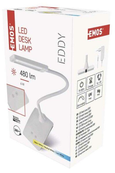 EMOS LED stolní lampa Eddy, bílá 1538150201