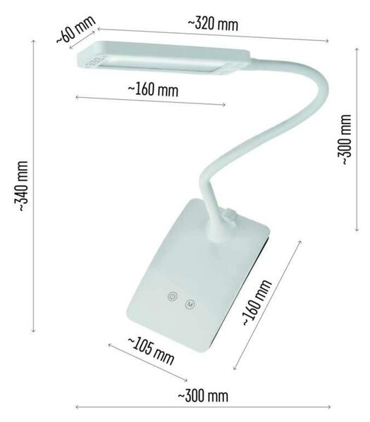 EMOS LED stolní lampa Eddy, bílá 1538150201
