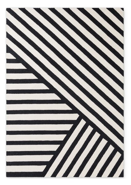 Černobílý ručně tkaný vlněný koberec 120x180 cm Stryve Noir – Elle Decoration
