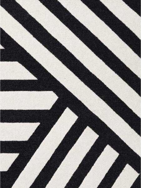 Černobílý ručně tkaný vlněný koberec 120x180 cm Stryve Noir – Elle Decoration