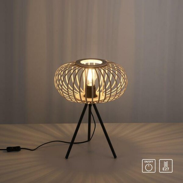 LEUCHTEN DIREKT is JUST LIGHT Stolní lampa, E27 pro LED žárovka vyměnitelné, dřevo