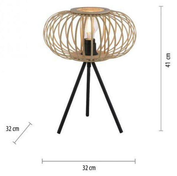 LEUCHTEN DIREKT is JUST LIGHT Stolní lampa, E27 pro LED žárovka vyměnitelné, dřevo