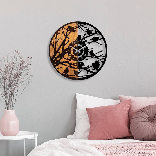 ASIR Nástěnné hodiny dřevo PTÁČCI průměr 56 cm