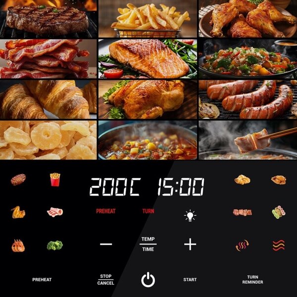 TESLA Electronics AirCook - Chytrá horkovzdušná fritéza 9 l 1700W/230V Wi-Fi