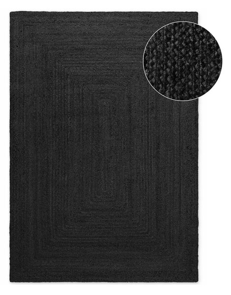 Černý oboustranný/ručně tkaný jutový koberec 60x90 cm Juno – Hanse Home
