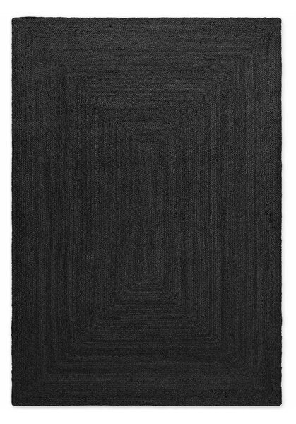 Černý oboustranný/ručně tkaný jutový koberec 60x90 cm Juno – Hanse Home