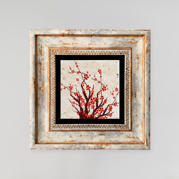 ASIR Dekorativní obraz KVETOUCÍ KEŘ Kámen 20x20cm