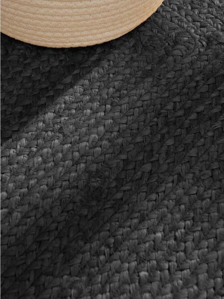 Černý oboustranný/ručně tkaný jutový koberec 60x90 cm Juno – Hanse Home