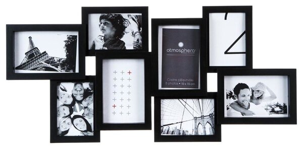 Rámeček pro 8 fotek, fotorámeček, rámeček na fotky barva černá